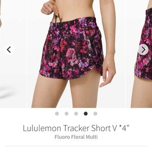 lululemon Tracker Shorts 4" Floral Sz 6